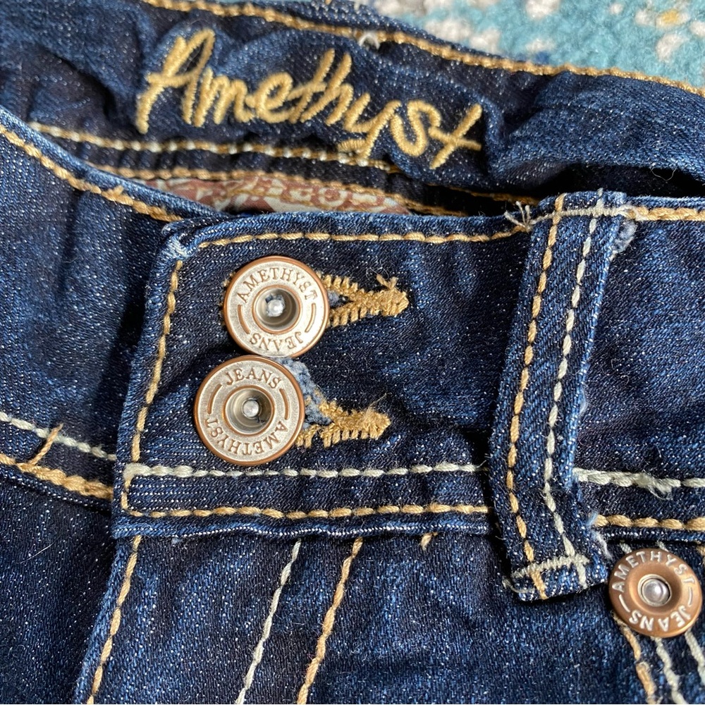 ❌SOLD🏷️Vintage Y2K Amethyst Low Rise Bootcut Jeans Size 0 - Picture 2 of 8